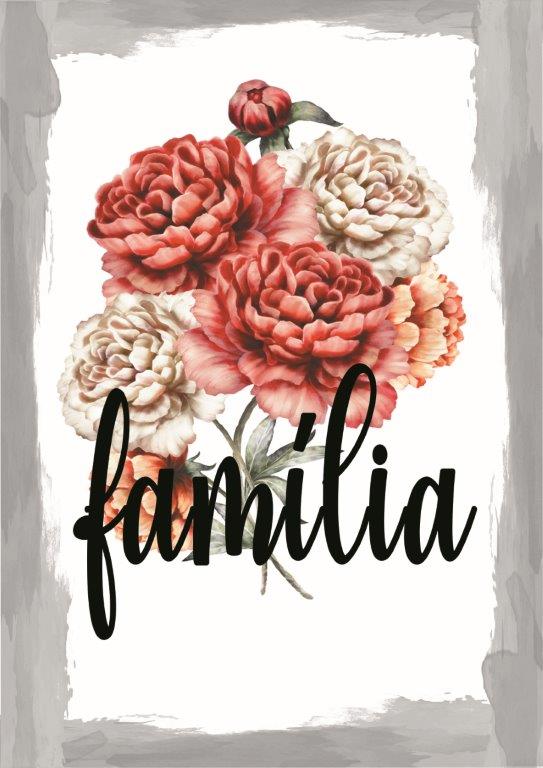 562 Kit com 3 Quadros em Lona Amor Família& Gratidão