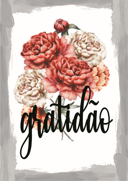 563 Kit com 3 Quadros em Lona Amor Família& Gratidão