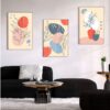 59 Kit com 3 Quadros em Lona Arte Floral