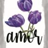 Quadro em Lona Borda Infinita Floral Amor