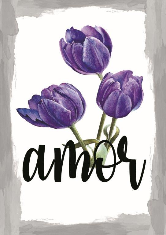 Quadro em Lona Borda Infinita Floral Amor