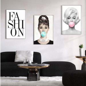 Kit com 3 Quadros em Lona Pop Fashion