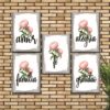 Kit com 5 Quadros em Lona Flores Positividade