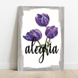 7 Quadro em Lona Borda Infinita Floral Alegria