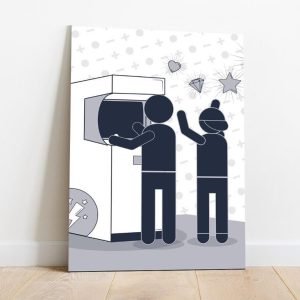 Quadro em Lona Game Fliperama Nostalgia
