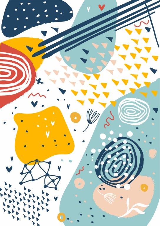 781 Kit com 3 Quadros Arte Abstrata em Lona