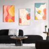 79 Kit com 3 Quadros Arte Abstrata em Lona