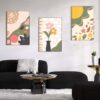 80 Kit com 3 Quadros Arte Abstrata em Lona