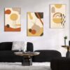 82 Kit com 3 Quadros Arte Abstrata em Lona