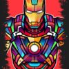 Quadro em Lona Homem de Ferro Vitral
