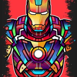 Quadro em Lona Homem de Ferro Vitral