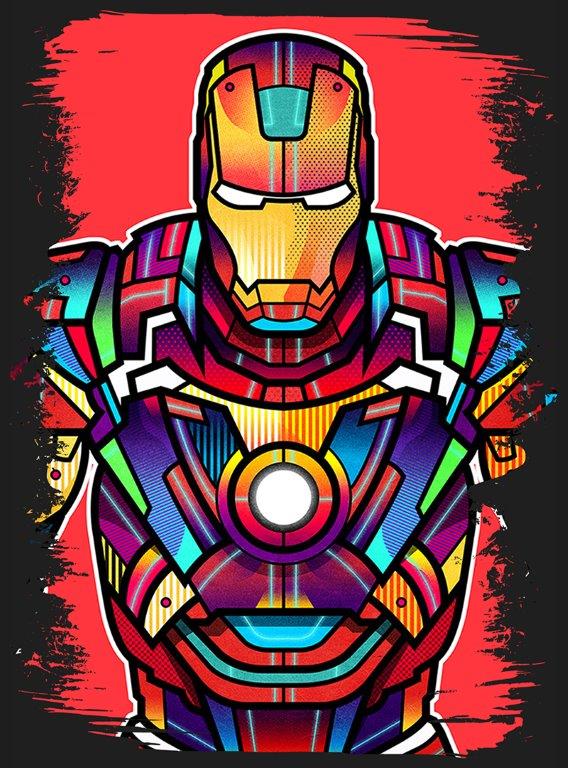Quadro em Lona Homem de Ferro Vitral