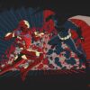 Quadro em Lona Homem de Ferro Vs Batman
