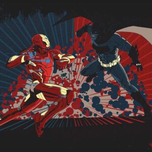 Quadro em Lona Homem de Ferro Vs Batman