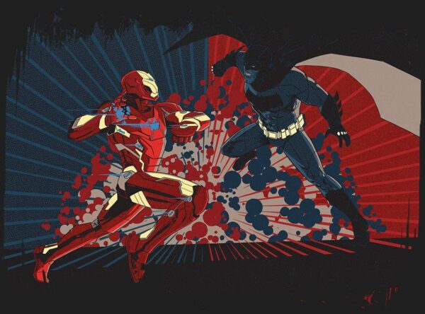 Quadro em Lona Homem de Ferro Vs Batman