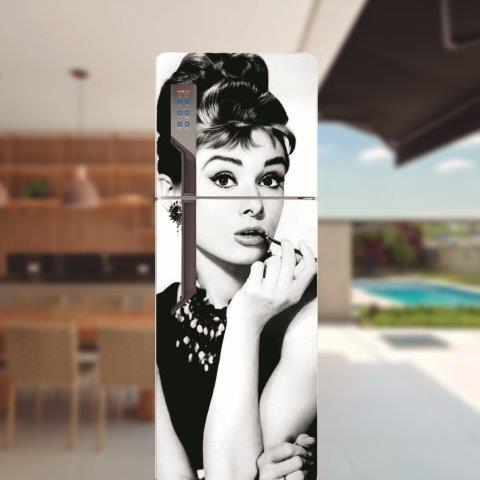 Adesivo para porta de geladeira Audrey Hepburn Cod.1
