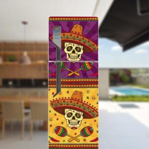 15-8.jpg Adesivo de Geladeira Caveiras Mexicanas
