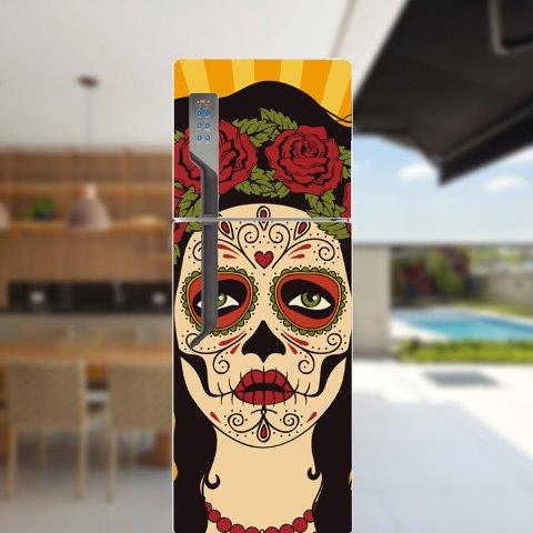 Adesivo de Geladeira Caveiras Mexicanas