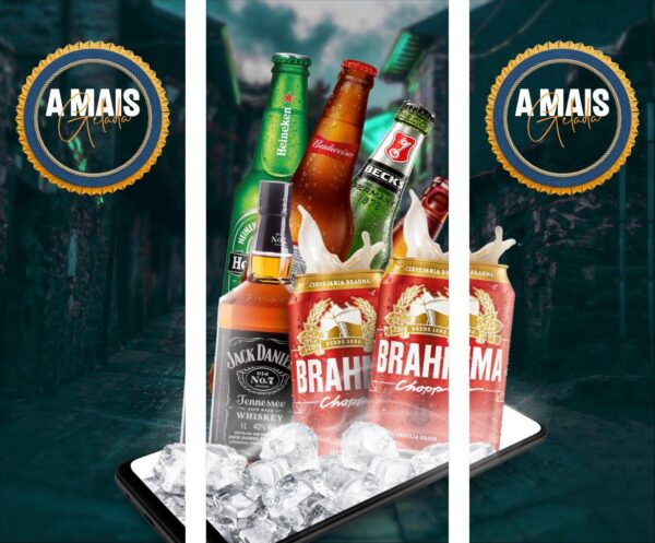 Adesivo de Geladeira Cervejas, Refri e Whisky