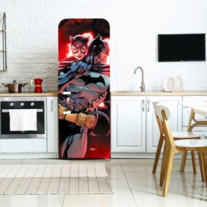 182.jpg Adesivo de Geladeira Batman & Mulher Gato
