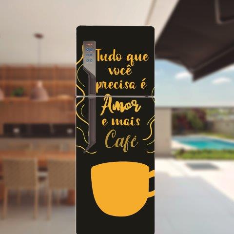 Adesivo de Geladeira Café & Amor