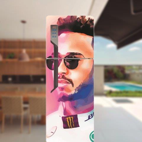 Adesivo de geladeira completo Lewis Hamilton Cod.47