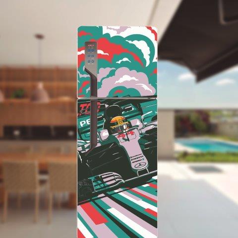 Adesivo de geladeira completo Lewis Hamilton Cod.48