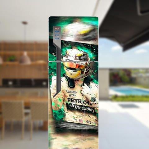 Adesivo de geladeira completo Lewis Hamilton Cod.49