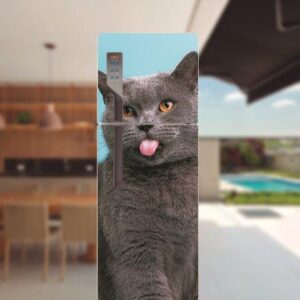 60-1.jpg Adesivo de Geladeira Gatos