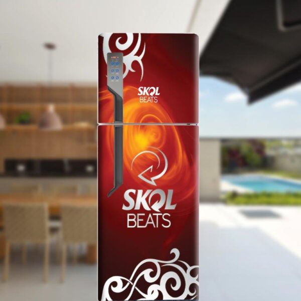 Adesivo de Geladeira Cerveja Skol Beats