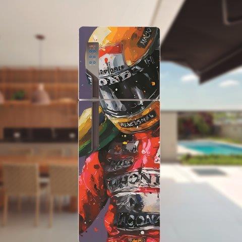 Adesivo de geladeira completo Ayrton Senna Cod.66