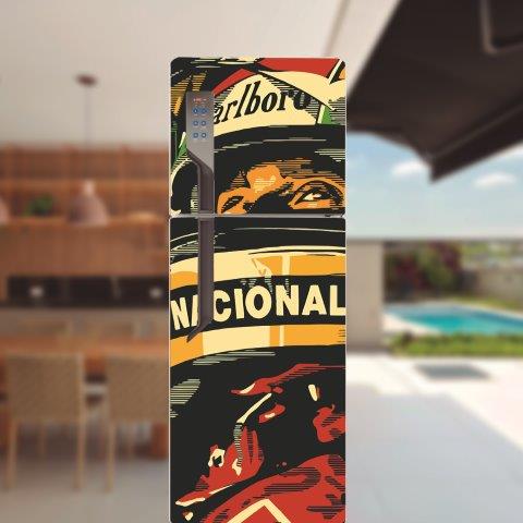 Adesivo de geladeira completo Ayrton Senna Cod.70