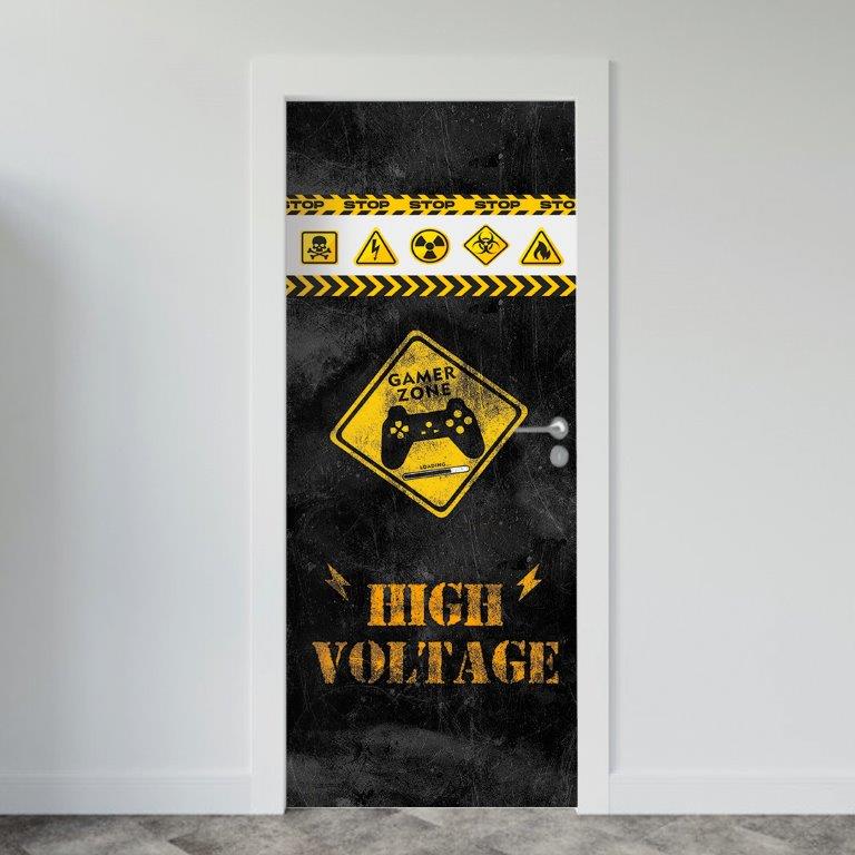 Adesivo de Porta Gamer High Voltage