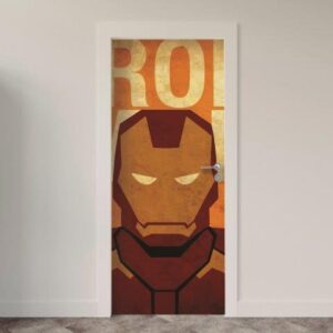 Adesivo de Porta Comic Heróis Marvel DC