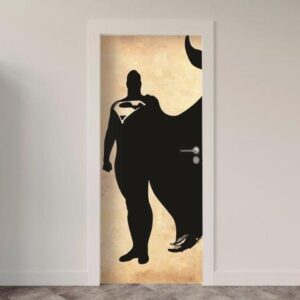 Adesivo de Porta Comic Heróis Marvel DC