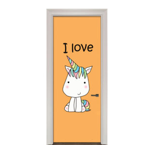 16-10.jpg Adesivo de Porta Infantil Unicórnios