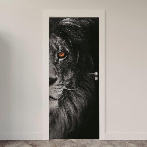 167.jpg Adesivo de Porta Leão