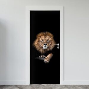 175.jpg Adesivo de Porta Leão