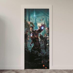 199.jpg Adesivo de Porta Comic Heróis Marvel DC