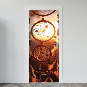 Adesivo de Porta Mandala Por do Sol