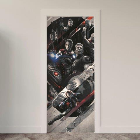 Adesivo de Porta Comic Heróis Marvel DC