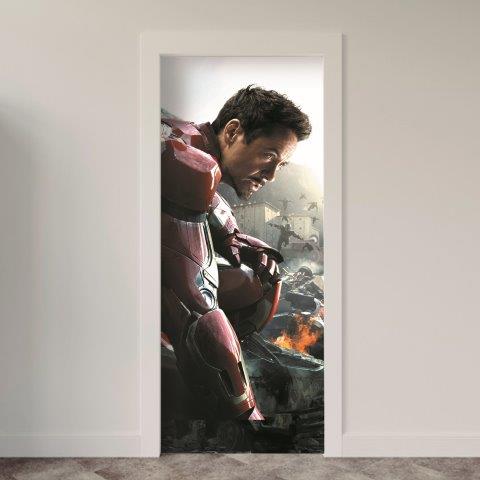 Adesivo de Porta Comic Heróis Marvel DC