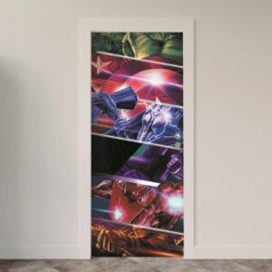 210.jpg Adesivo de Porta Comic Heróis Marvel DC