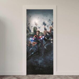 211.jpg Adesivo de Porta Comic Heróis Marvel DC