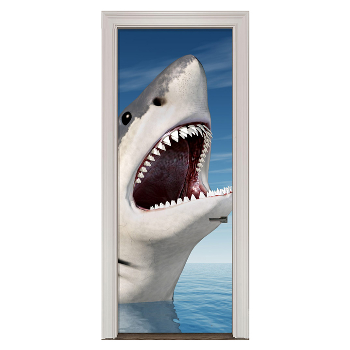 Adesivo de Porta Tubarão Branco Cod.24