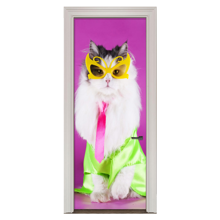 Adesivo de Porta Gato Style Cod.26