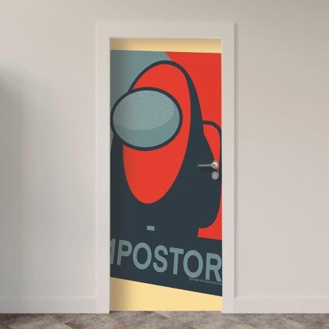 Adesivo de Porta Among Us