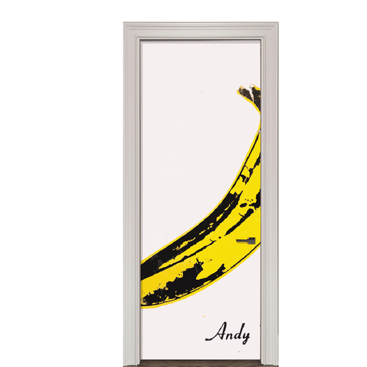 Adesivo de Porta Arte Pop Banana