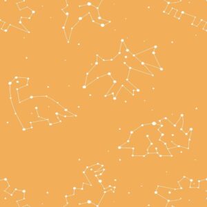 Papel de Parede Baby Constelação Animal Laranja