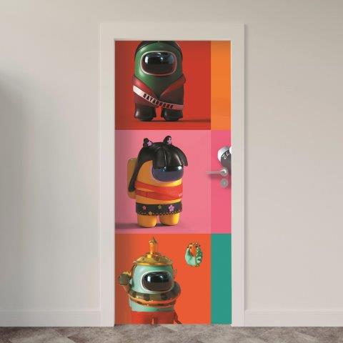 Adesivo de Porta Among Us